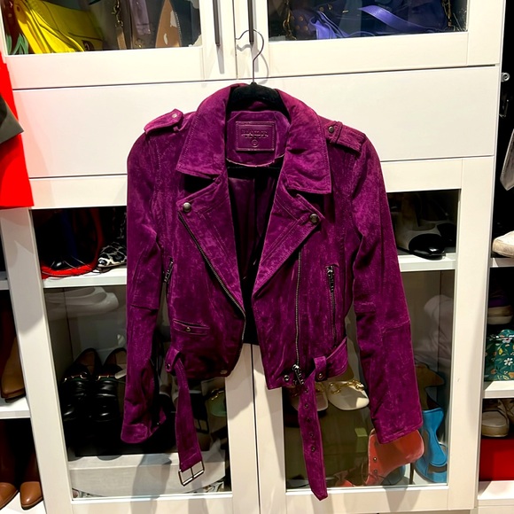 Blank NYC Jackets & Blazers - BLANKNYC Small suede biker jacket in a stunning purple/ magenta color.